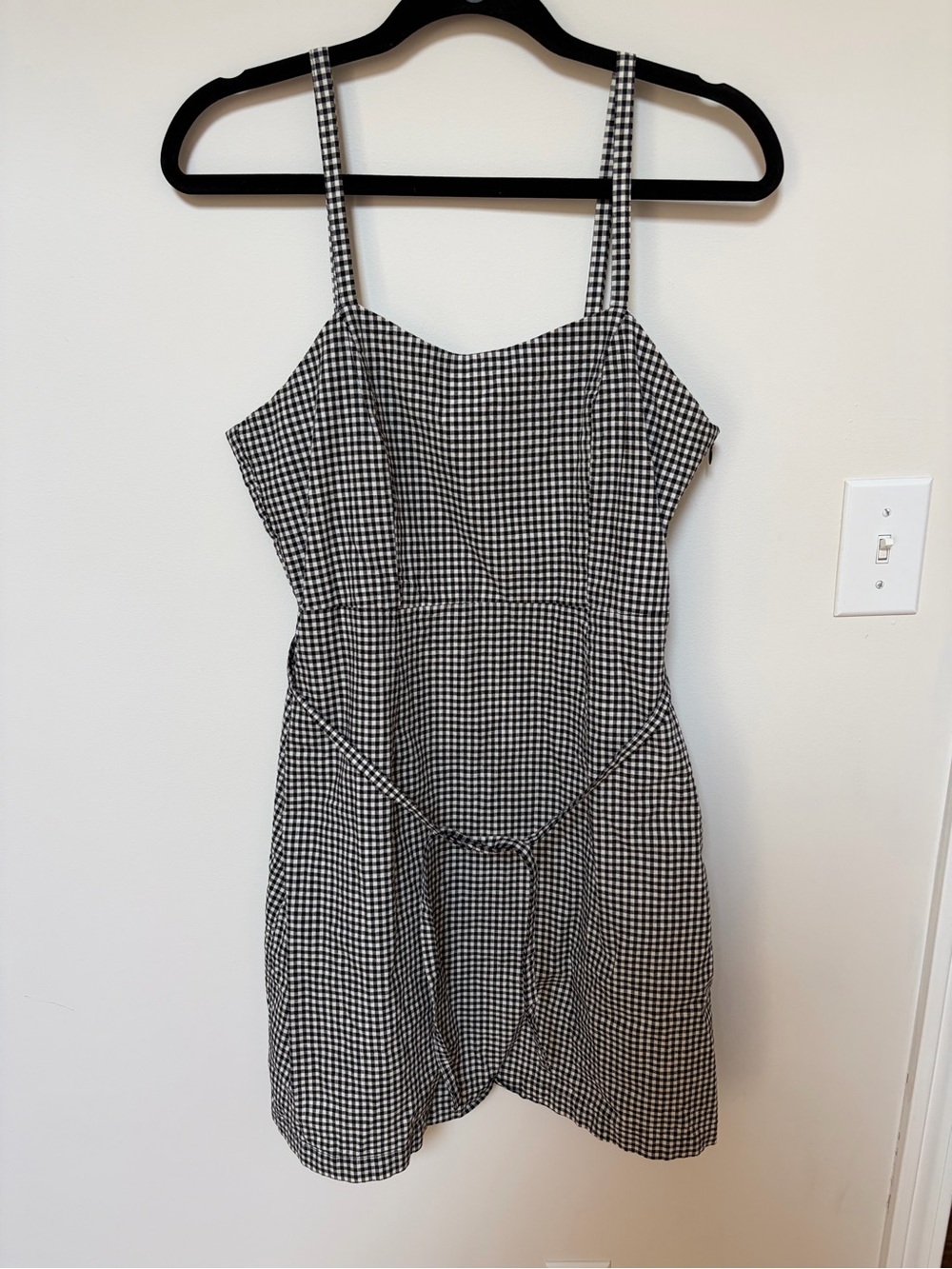 Frank & Oak Black and White Gingham Mini Dress